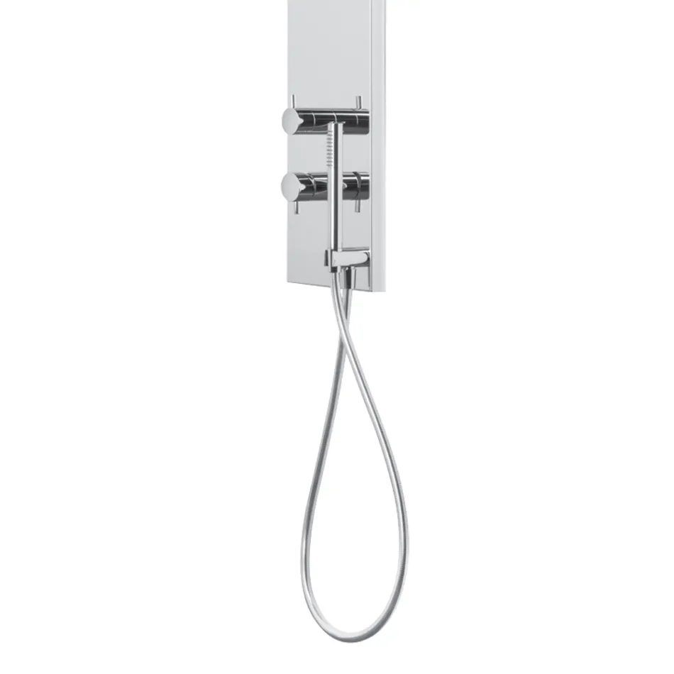 Coluna de chuveiro de aço com chuveiro de chuva feito na Itália - Sailor Viadurini