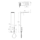 Coluna de chuveiro de aço com chuveiro de chuva feito na Itália - Sailor Viadurini