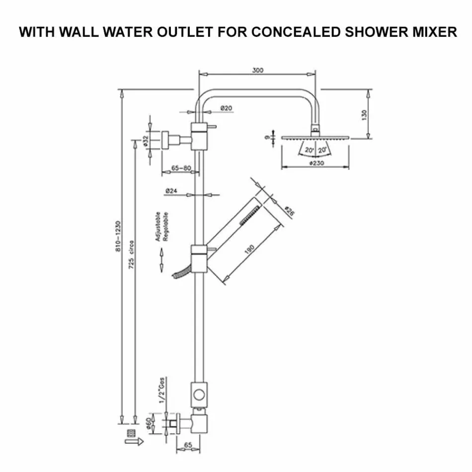 Coluna de banho de latão com ducha higiênica e chuveiro feito na Itália - capô Viadurini