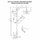Coluna de banho de latão com ducha higiênica e chuveiro feito na Itália - capô Viadurini