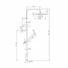 Coluna de duche em latão com cabeça de chuveiro e duche de mão em Abs Made in Italy - Lesio Viadurini