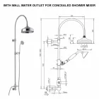 Coluna de banho de latão com cabeça de chuveiro e ducha higiênica feita na Itália - Rimo Viadurini