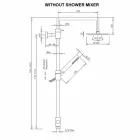 Coluna de chuveiro de latão com cabeça de chuveiro quadrada de aço Made in Italy - Lipari Viadurini