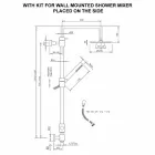 Coluna de chuveiro de latão com cabeça de chuveiro quadrada de aço Made in Italy - Lipari Viadurini