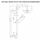 Coluna de chuveiro de latão com cabeça de chuveiro quadrada de aço Made in Italy - Lipari Viadurini