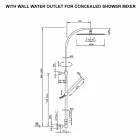 Coluna de chuveiro de latão com chuveiro redondo de aço feito na Itália - Kennedy Viadurini