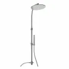 Coluna de chuveiro de latão com chuveiro redondo de aço feito na Itália - Kennedy Viadurini