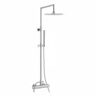 Coluna de chuveiro de latão com cabeça de chuveiro redonda ultrafina Made in Italy - Merio Viadurini