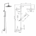 Coluna de duche em latão cromado com duche de mão abs made in Italy - Selvio Viadurini