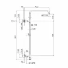Coluna de duche em latão cromado com cabeça de duche em aço Made in Italy - Daino Viadurini