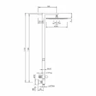 Coluna de duche em latão cromado com cabeça de duche em aço Made in Italy - Marlo Viadurini