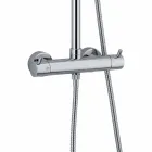 Coluna de duche em latão cromado com cabeça quadrada Made in Italy - Griso Viadurini