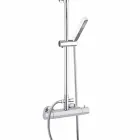 Coluna de duche em latão cromado com cabeça quadrada Made in Italy - Studio Viadurini