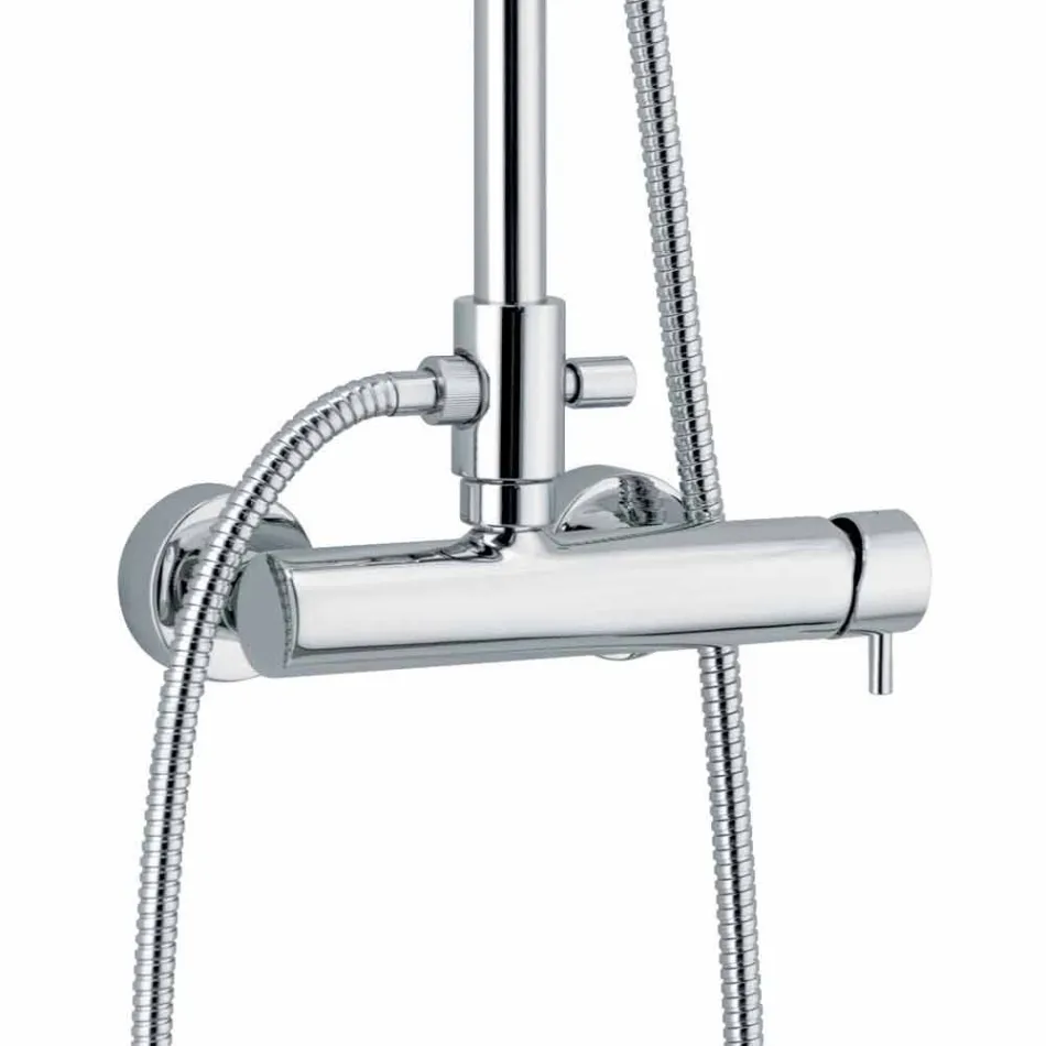 Coluna de Chuveiro em Latão Cromado com Design Quadrado Made in Italy - Padula Viadurini