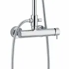 Coluna de Chuveiro em Latão Cromado com Design Quadrado Made in Italy - Padula Viadurini