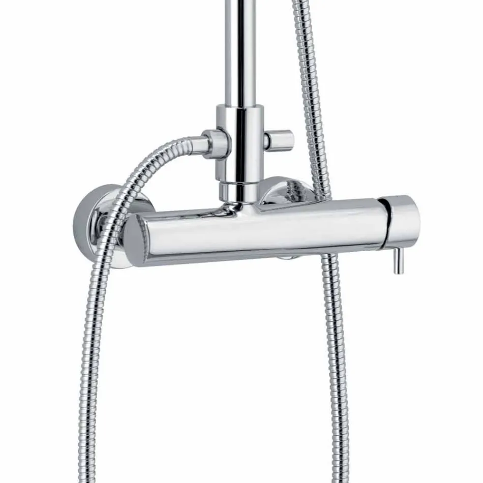 Coluna de Chuveiro em Latão Cromado com Design Quadrado Made in Italy - Padula Viadurini