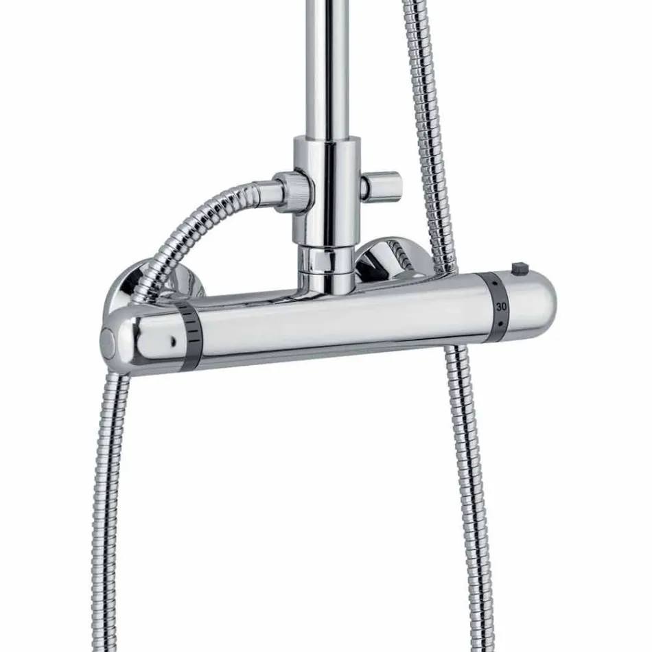 Coluna de chuveiro moderna com acabamento cromado de latão fabricado na Itália - Gallo Viadurini