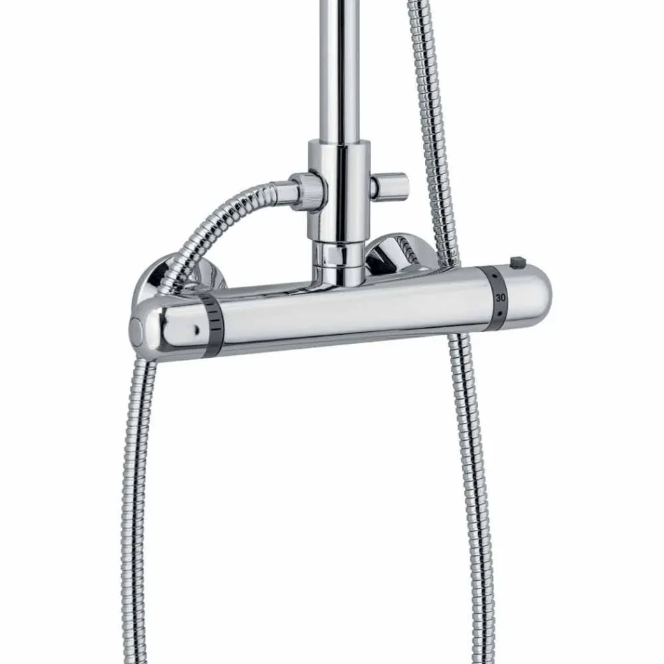 Coluna de chuveiro moderna com acabamento cromado de latão fabricado na Itália - Gallo Viadurini