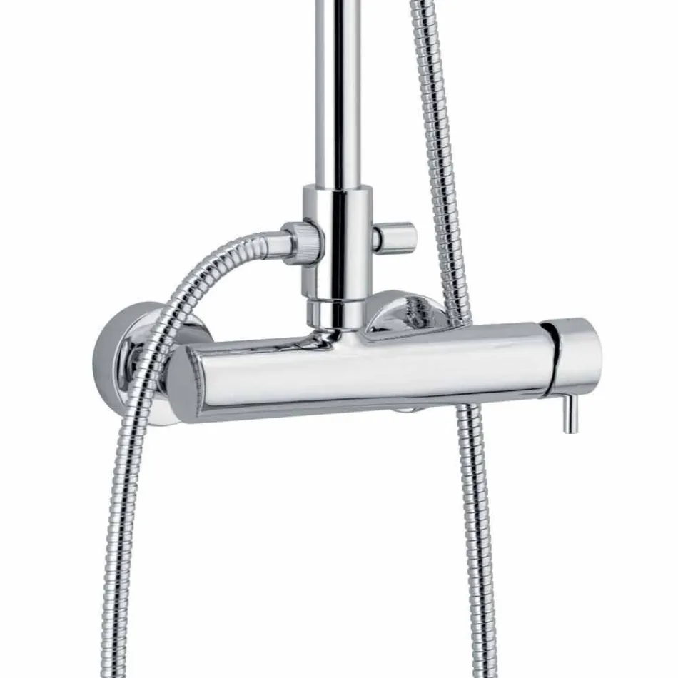 Coluna de Chuveiro Monocomando em Latão Cromado Fabricado na Itália - Padula Viadurini