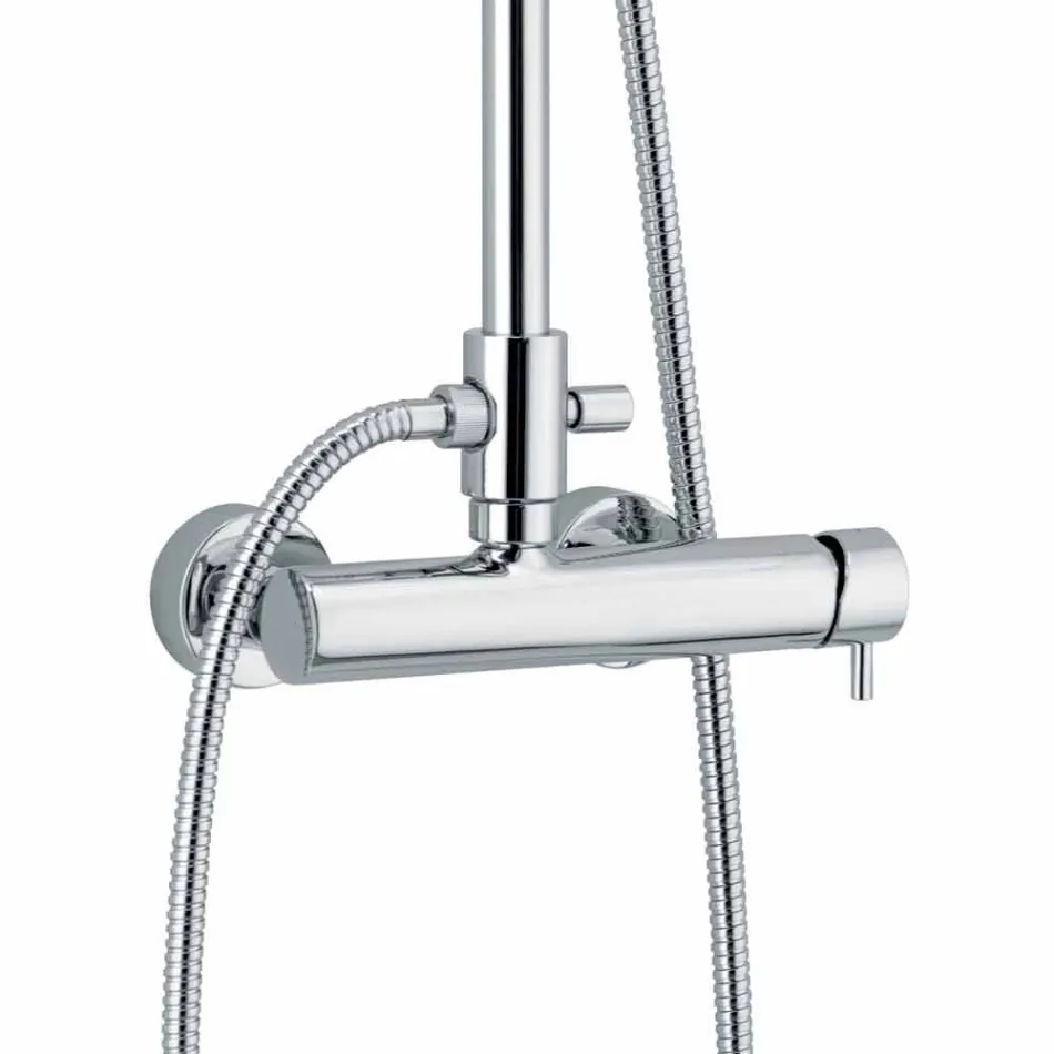 Coluna de Chuveiro Monocomando em Latão Cromado Fabricado na Itália - Padula Viadurini