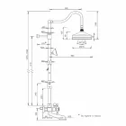 Coluna de chuveiro ajustável de latão com banho do Made in Italy - Fedrio Viadurini
