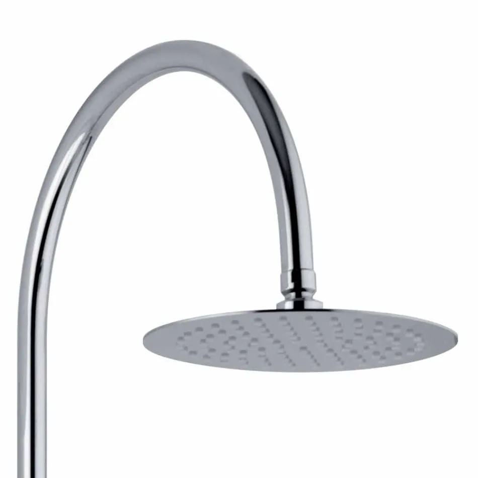 Coluna de Chuveiro Telescópica em Latão com Cabeça de Chuveiro Redonda Made in Italy - Lenio Viadurini