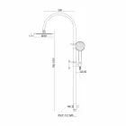 Coluna de Chuveiro Telescópica em Latão com Cabeça de Chuveiro Redonda Made in Italy - Lenio Viadurini
