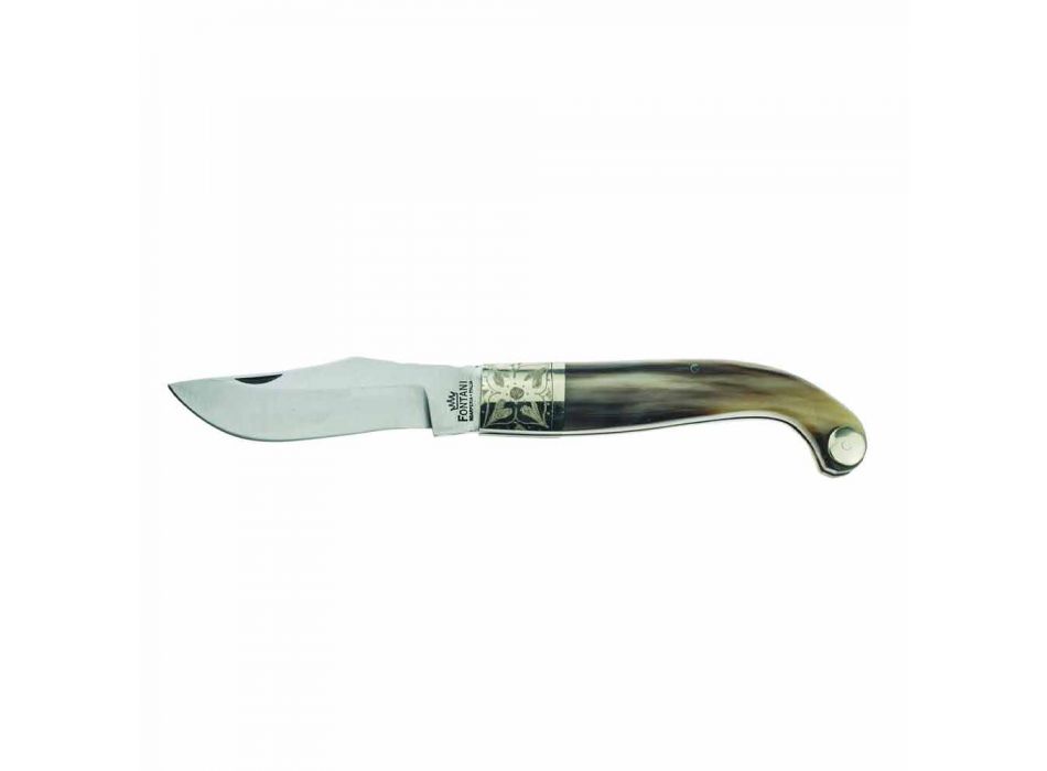 Canivete Florentino Artesão com Lâmina de Aço 8,5 cm Fabricado na Itália - Fiora Viadurini