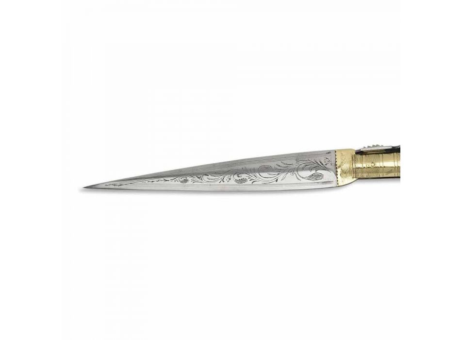 Faca Sevilha Navaja com lâmina gravada em aço fabricada na Itália - Sevilha Viadurini