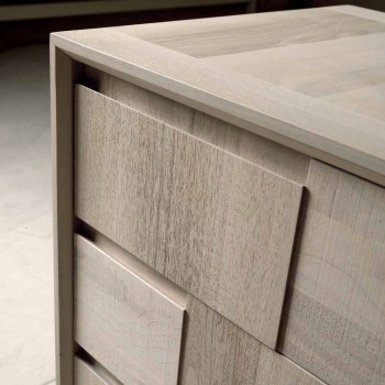 Dresser 3 gavetas design moderno em nogueira sólida, Nino