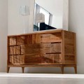 3 gaveta dresser Sandro em madeira de nogueira, feita na Itália, design moderno