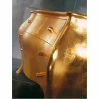 Cômoda 3 gavetas em madeira maciça dourada, fabricada na Itália, Giotto Viadurini