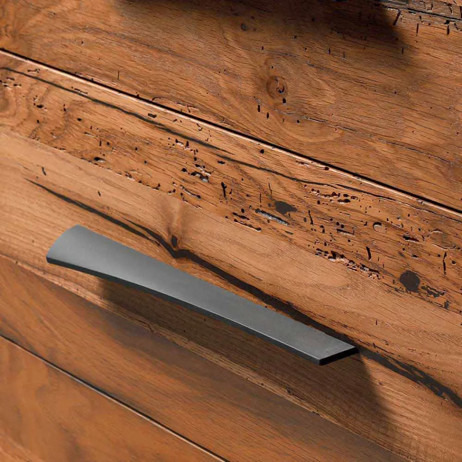 Design moderno nogueira gaveta de 3 gavetas, W 131 x D 55 x H 80 cm, Sandro Viadurini