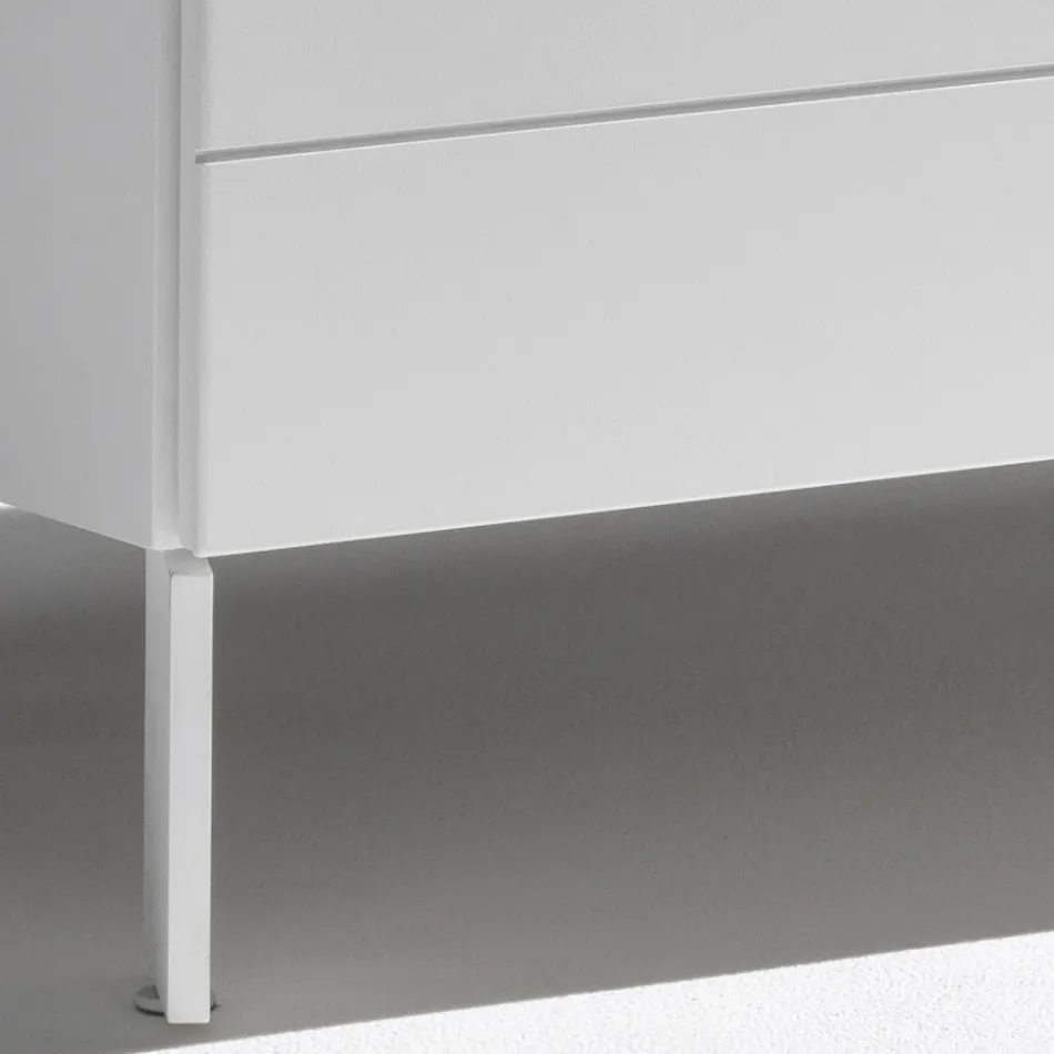 Cômoda com 3 gavetas em aglomerado de madeira pintada - Gemelli Viadurini