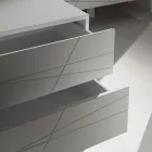 Cômoda com 3 gavetas em aglomerado de madeira pintada - Gemelli Viadurini