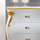 Cômoda com gavetas de estilo clássico com perfis de ouro Bio, feita na Itália Viadurini