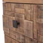 Cômoda em madeira de acácia e ferro com 3 gavetas de design moderno - esmeralda Viadurini
