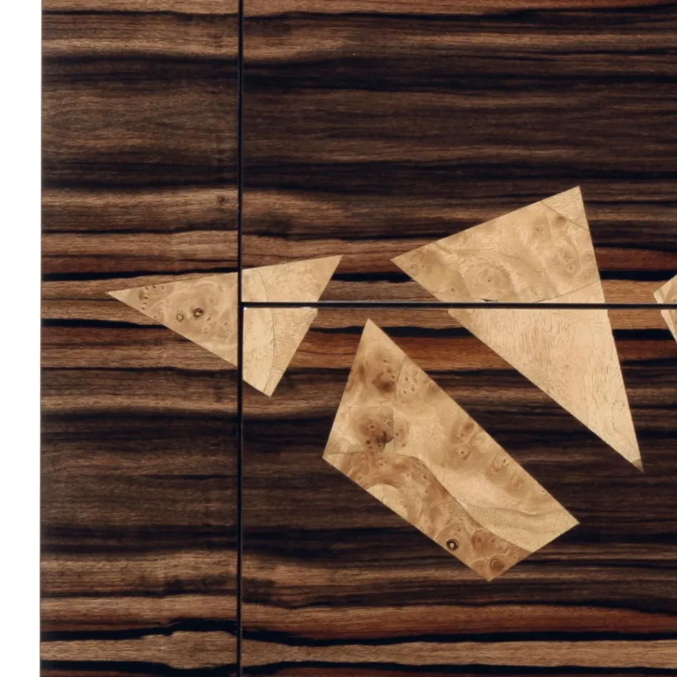 Cômoda em madeira de ébano com 4 gavetas Grilli Zarafa made in Italy Viadurini