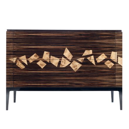 Cômoda em madeira de ébano com 4 gavetas Grilli Zarafa made in Italy Viadurini