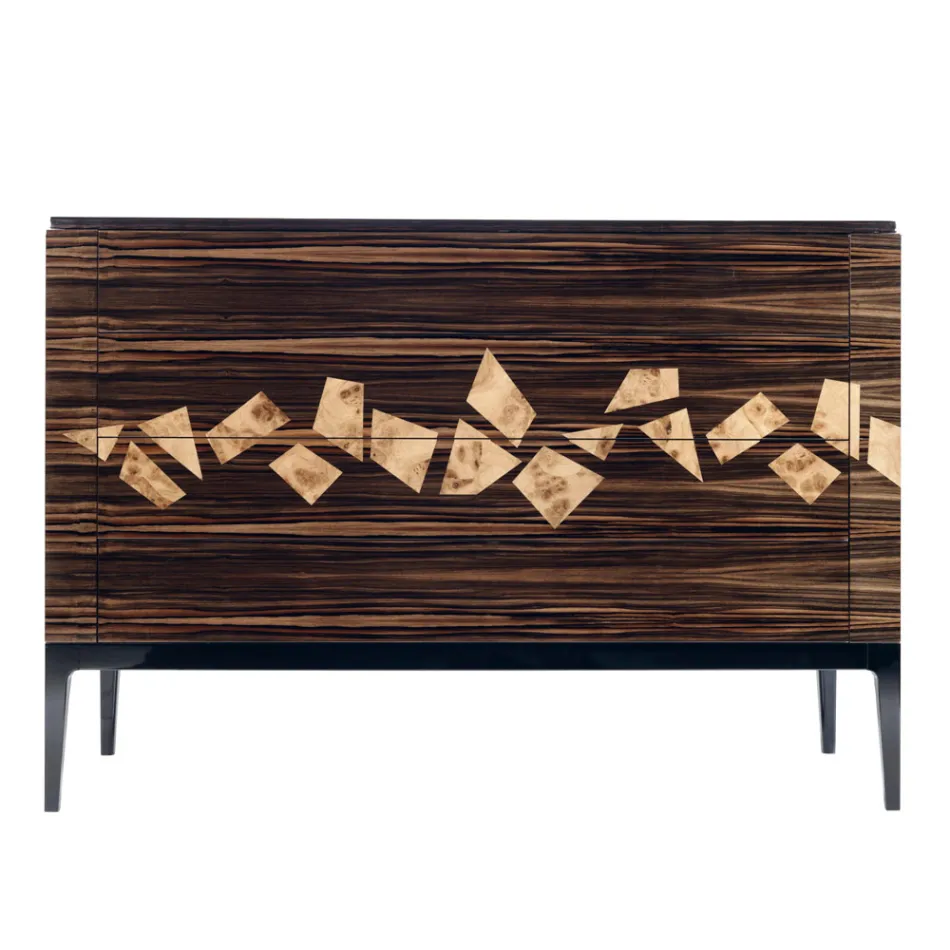 Cômoda em madeira de ébano com 4 gavetas Grilli Zarafa made in Italy Viadurini