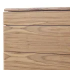 Design de madeira maciça e cômoda de couro Grilli York made in Italy Viadurini