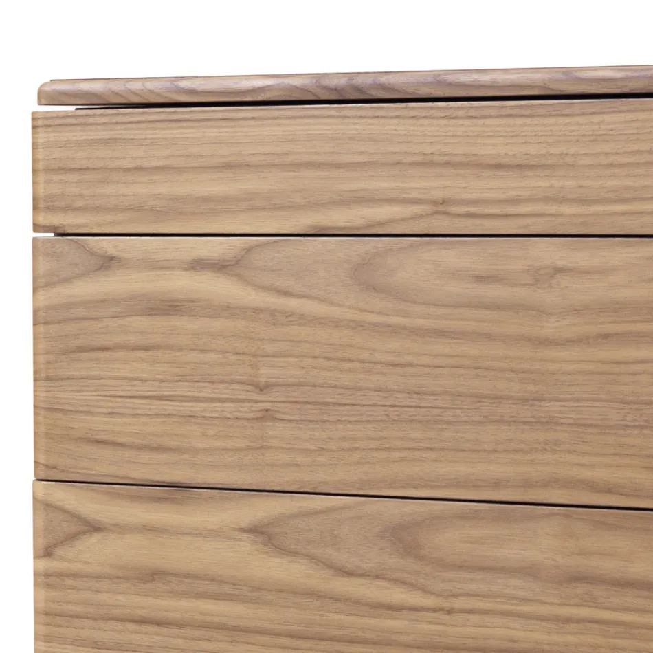 Design de madeira maciça e cômoda de couro Grilli York made in Italy Viadurini