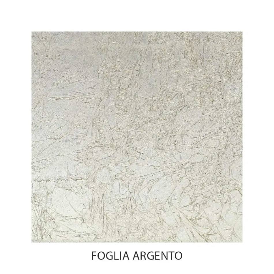 Cômoda em Madeira Maciça com Acabamento em Folha de Prata Made in Italy - Bruges Viadurini