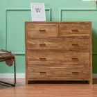 Cômoda em teca maciça com 5 gavetas - Tang Viadurini