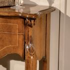 Mesa de cabeceira clássica com 2 gavetas em madeira de nogueira Bassano fabricada na Itália - Comodo Viadurini