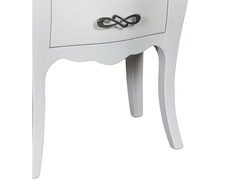 Mesa de cabeceira bicolor em pó e branco desgastado Made in Italy - Mantis Viadurini