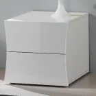 Cabeceira, Quarto, 2 Gavetas, White Wood Arch Design - Sabine Viadurini