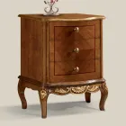 Quarto de cabeceira em madeira com 3 gavetas feito na Itália - Chantilly Viadurini