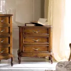 Quarto de cabeceira em madeira de nogueira 3 gavetas feito na Itália - Richard Viadurini