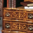 Mesa de cabeceira clássica em madeira de nogueira com gavetas fabricadas na Itália - elegante Viadurini